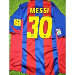 Messi Barcelona DEBUT SEASON 2004 2005 Home Soccer Jersey Shirt XL
